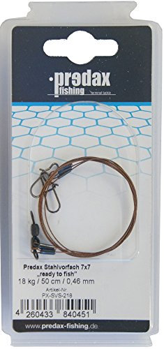 Predax Stahlvorfach 50cm 7x7-2 Stahlvorfächer fertig montiert, Durchmesser/Tragkraft:0.46mm / 18kg Tragkraft