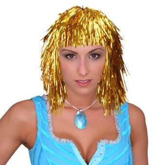 Perücke Lametta Folie, gold PREISHIT