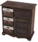 Mendler Kommode Schrank mit 3 Körben 63x60x30cm, Shabby-Look, Vintage - braun