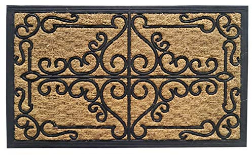 EHC Natural Coco Coir & Rubber Backed Door Mat for Indoor and Outdoor, Non-Slip, Dirt Trapper, Durable Rubber Mat, for Front Door, Hallways, Entrance, 45 x 75 cm