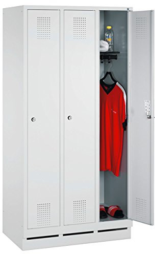 C und P Umkleideschrank mit 3 Abteil Spind Spint Schließfachschrank Abteilbreite: 40 cm