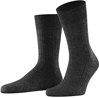 FALKE Herren Socken Teppich Im Schuh M So Wolle einfarbig 1 Paar, Grau Dark Grey 3070, 41-42