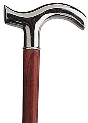 Gehstock HANSEAT Kirschbaum, glanzverchromter Fritzgriff, aufgesetzt auf einen Stock aus edlem Kirscholz, inklusiv Schlankpuffer.