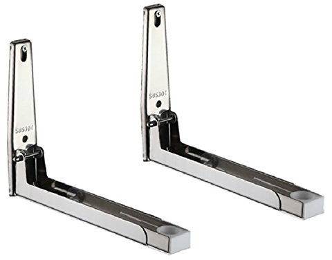 Rykey Sturdy Foldable 304 Stainless Shelf Rack for Microwave Oven Wall Mount Bracket Load 130lb