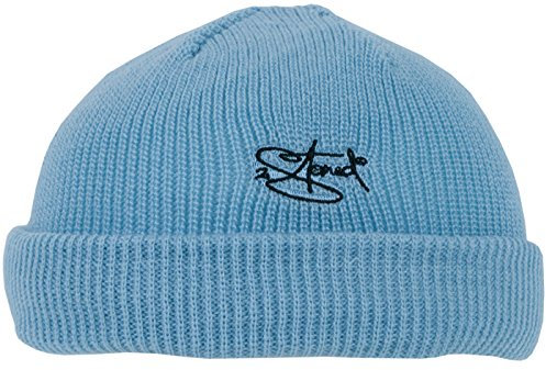 2Stoned Rollmütze Docker Beanie Blau mit Stickmotiv Classic Logo in Einheitsgröße für Damen, Herren und Kinder