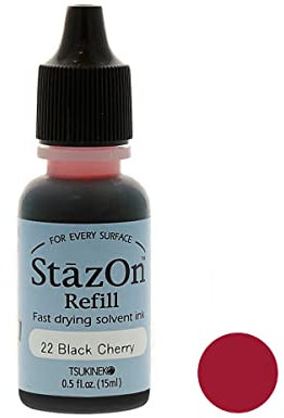 Tsukineko Stempelkissen, Sherry Black, Recarga 15ml. Bote cánula