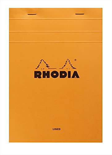 Rhodia 15600C Notizblock N°15 (DIN A5, 14,8 x 21 cm, liniert, 150 Blatt) 1 Stück orange