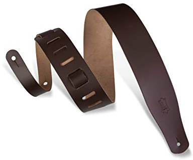 Levy's Leathers Chrome-Tan Leather Guitar Strap, Dark Brown (M26-DBR)