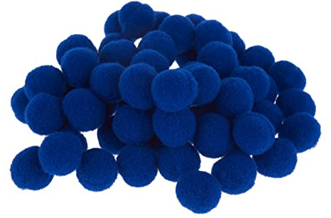 Rayher Pompons, blau, 15 mm ø, Btl. 60 Stück, Plüschbälle zum Basteln und Dekorieren, 7651210