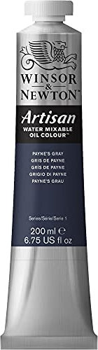 Winsor & Newton Huile Diluable à l’eau Artisan - Couleurs à l'huile Pour les Arts Plastiques - Sans Solvants, Se Diluer à l’eau, Tube de 200ML, Couleur Gris de Payne
