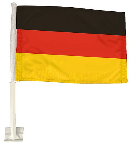 EM 2024 - Robuste Deutschlandflagge fürs Auto Nations Inklusive Halterungs-Clip 45x29 cm Fanartikel Autofahne