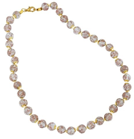 Glass Of Venice Murano Glass Sommerso Necklace - Ice Champagne