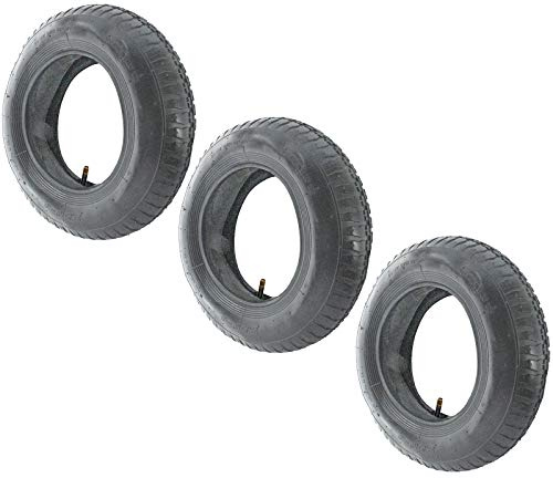 SPARES2GO Wheelbarrow Wheel Tyre and Inner Tube (3.50-8, 35PSi, Pack of 3)