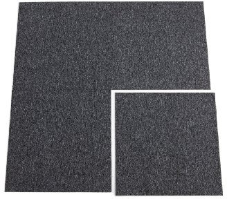 Carpet Tiles - 5 SQM, 20 Tiles in Dark Grey (Polypropylene, Glue Down, Bitumen Backing)