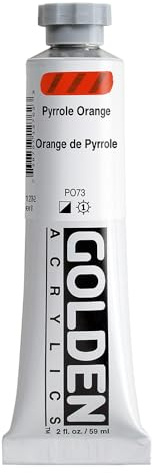 GOLDEN Heavy Body Acrylics by, Pyrrole Orange, 59 ml Tube, Professional Acrylic Paint, Semi-Opaque