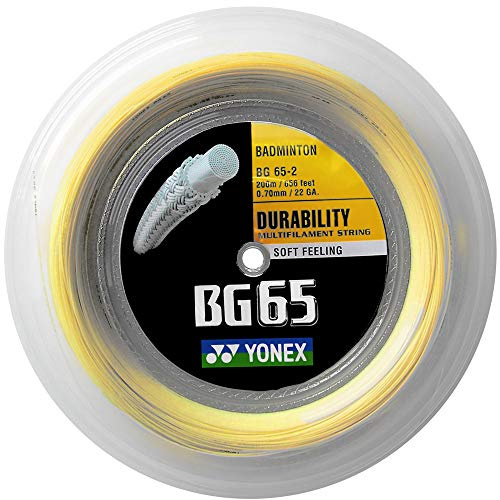 Yonex BG65 Badminton String 0.70mm Amber 200m