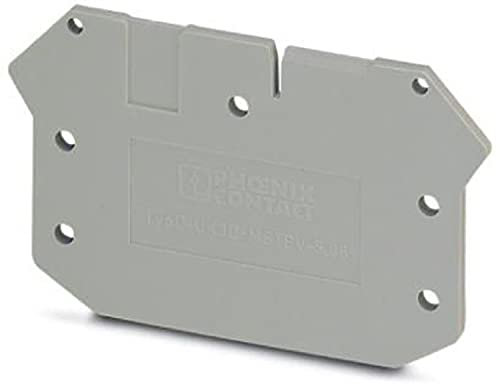 PHOENIX CONTACT D-UK3D-MSTBV-5.08 Abschlussdeckel, 60mm Länge, 2mm Breite, 49.5mm Höhe, 5.08mm Rastermaß, 1 Polzahl, Grau, 50 Stück