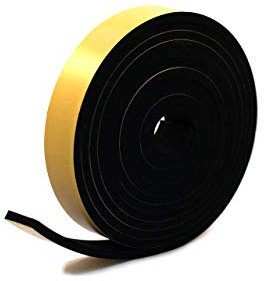 Rubber products Rouleau de caoutchouc néoprène auto-adhésif Longueur 10 m Largeur 40 mm Épaisseur 6 mm