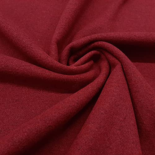 Gaby - Kaschmir Wolle Mantel Wollstoff Meterware 20 Farben - weinrot