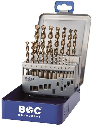Bohrcraft Jg. brocas DIN 338 N-HD HSS-E Co 8%, caja métalica ME13 Co8 // 1-13x0,5/25-uds.