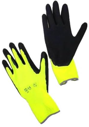 COMPRESSANA Super-Grip - Atmungsaktive Feinstrick-Handschuhe aus Polyester/Baumwolle mit in Latex getauchter Handfläche - ideal als Strumpfhandschuhe, Arbeitshandschuhe, Montagehandschuhe - Größe III - bis 9 cm Handbreite - 1 Paar
