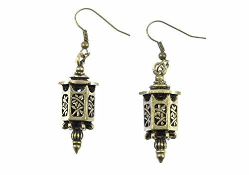 Miniblings Laterne Ohrringe Hänger Lampe Marokko Orientalisch Asiatisch Bronze - Handmade Modeschmuck I Ohrhänger Ohrschmuck in bronze