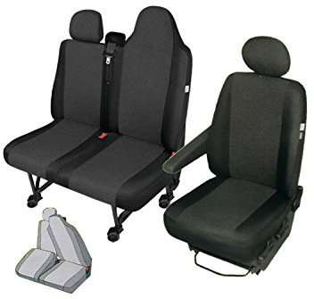 Kegel-Blazusiak Sitzbezüge Sitzschoner Fahrersitzbezug Plus Doppelbanksitzbezug, klappbar, kompatibel mit Opel Movano ab Baujahr 2010