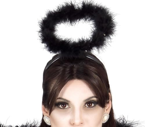 FIESTAS GUIRCA | Schwarzer Engel Haarreif (Einheitsgröße) - Kostümzubehör für Halloween, Karneval und Kostümpartys - Ideal für Cosplay von dunklen Engeln - Unisex für Erwachsene - Schwarz