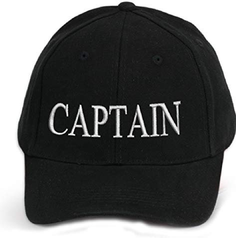 4sold Ancient Mariner, Captain Cabin Boy Crew First Mate Yachting Baseballmütze Inschrift Schriftzug Schwarz Weiß (Captain)