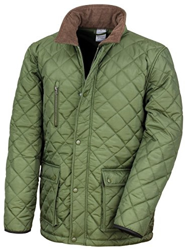 Result Mens Cheltenham Gold Fleece Lined Jacket (Water Repellent & Windproof) (S) (Olive)