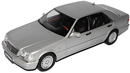 Norev Mercedes-Benz S-Klasse Grau Silber S600 W140 1991-1998 1/18 Modell Auto mit individiuellem Wunschkennzeichen
