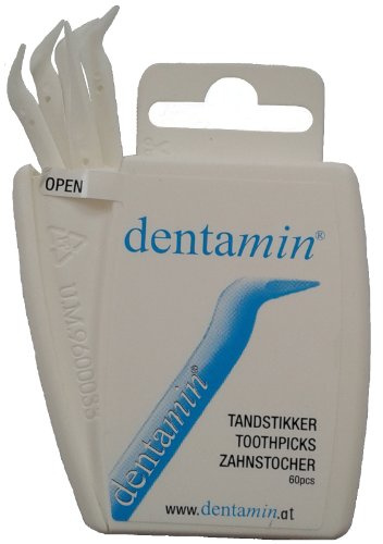 Aroba Dentamin Pocket Box, 60 Stück DENTAMIN® Zahnstocher in praktischer Spenderbox