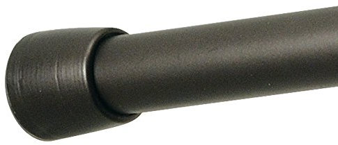 iDesign Barra para cortinas de ducha (127-221 cm), soporte para cortinas de baño de tamaño largo y de metal, barra telescópica extensible para instalar sin taladro, color bronce