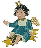 Zinnfigur Engel auf Komet