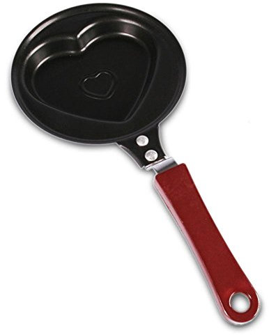 mikamax Herzförmige Bratpfanne 12 cm, Legierung mit Antihaftbeschichtung, 2 Liter Fassungsvermögen