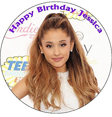 7.5 Ariana Personalised Edible PRE CUT ICING Cake Topper
