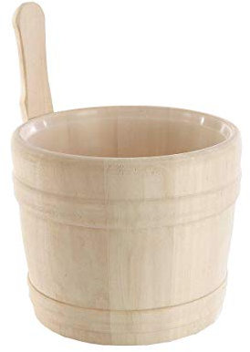 Eliga Aufgusseimer gedrechselt mit Kunststoff-Einsatz, 83781, Gedrechselte Ausführung + Kunststoff-einsatz, 5 Liter