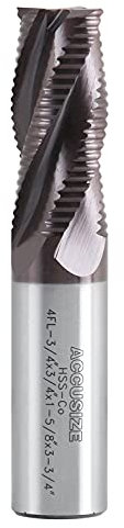 Accusize Industrial Tools 3/4 4 Flute M42 8% Cobalt TiAlN Roughing End Mill, 1102-0034