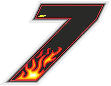 4R Quattroerre.it 13157 Numero Racing 7 Fiamme, Medio 100 x 130 mm