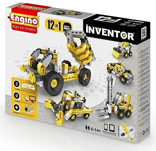Engino-INVENTOR 1234 - Konstruktionsbausatz 12 in 1 Baumaschinen
