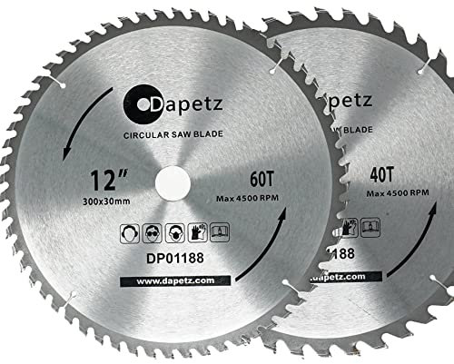 Dapetz ® TCT Circular Saw Blades 30mm 40 & 60 Teeth Fine Cut for Wood Ceramic Tile Veneer Blade Fits Evolution Bosch Makita Etc. for Aluminium Laminate Hardwood