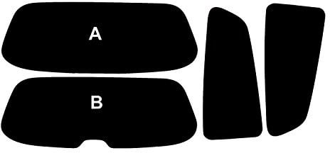 PSSC Pre Cut Rear Car Window Films for Honda Civic 3 Door Type R 2002 to 2006 05% Very Dark Limo Tint