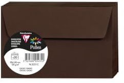 Clairefontaine 5231C - Packung mit 20 Umschläge Pollen, 9x14cm, 120g, selbstklebend, ideal für Ihre Einladungen und Korrespondenz, Kakaobraun, 1 Pack