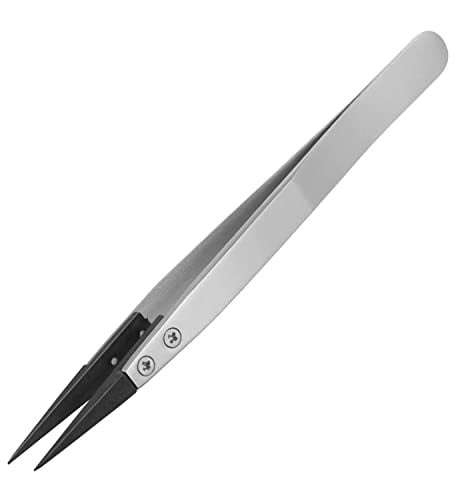 Pinzette mit feiner Spitze, ESD-Edelstahlgehäuse mit Kunststoffspitzen (PPS). Hergestellt in Japan. ENGINEER PTZ-41