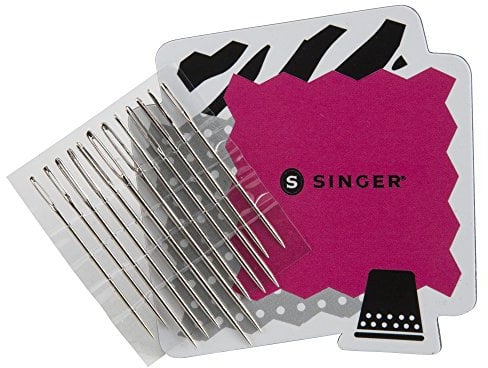 Singer 01824 Handnadeln mit großem Öhr auf Magnet, 12 Stück