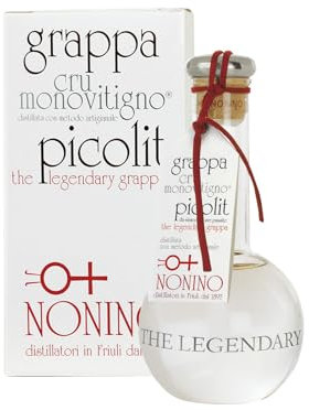 Distillerie Nonino dal 1897, Grappa Nonino Cru Monovitigno Picolit, Distillata con metodo artigianale e Imbottigliata manualmente in ampolle soffiate a mano volante - bottiglia da 500 ml