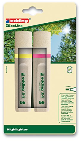 Edding Textmarker Highlighter 24 EcoLine, nachfüllbar, gelb/rosa