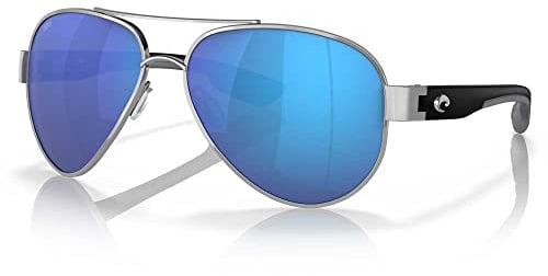 Costa Del Mar Herren South Point Aviator Sonnenbrille, Palladium/Grau Blau verspiegelt, polarisiert, 580 g