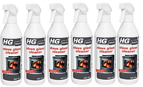 Case of 6 HG Stove Glass Woodburner Glass Cleaner Spray 500ml by HG