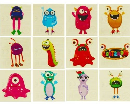 Mini Monster Tattoo Stickers - Pack of 12